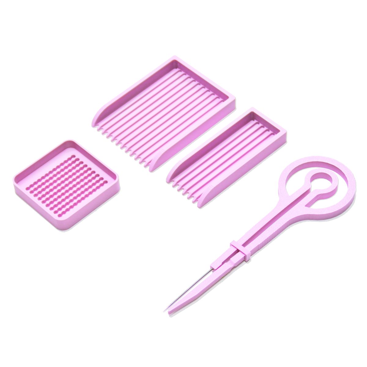 SET PRO - Pinzas Punta Fina + Bandejas Organizadoras - Mini 2.6mm