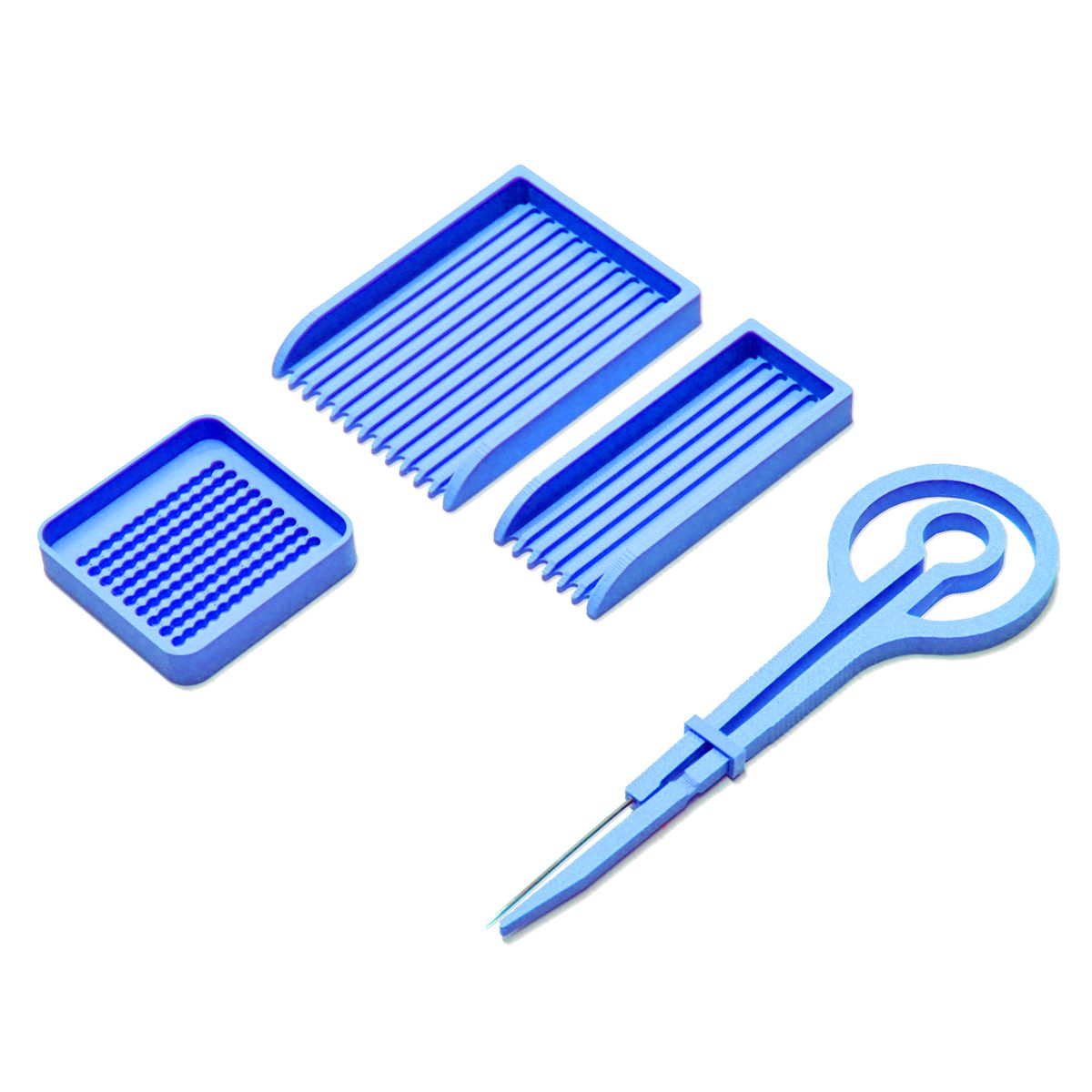 SET PRO - Pinzas Punta Fina + Bandejas Organizadoras - Mini 2.6mm
