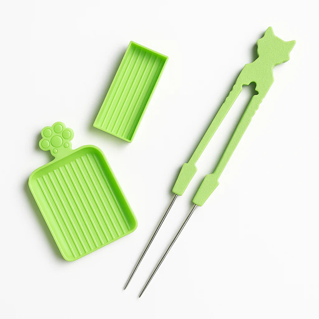 SET PRO - Pinzas Punta Fina + Bandejas Organizadoras - Mini 2.6mm - COLOR AL AZAR